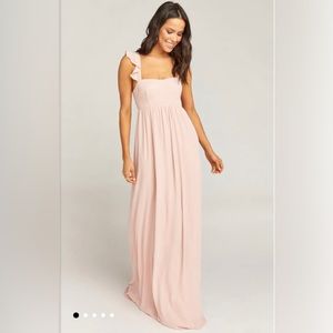 Show me your mumu - June Maxi dress - color: dusty blush crisp - size LARGE